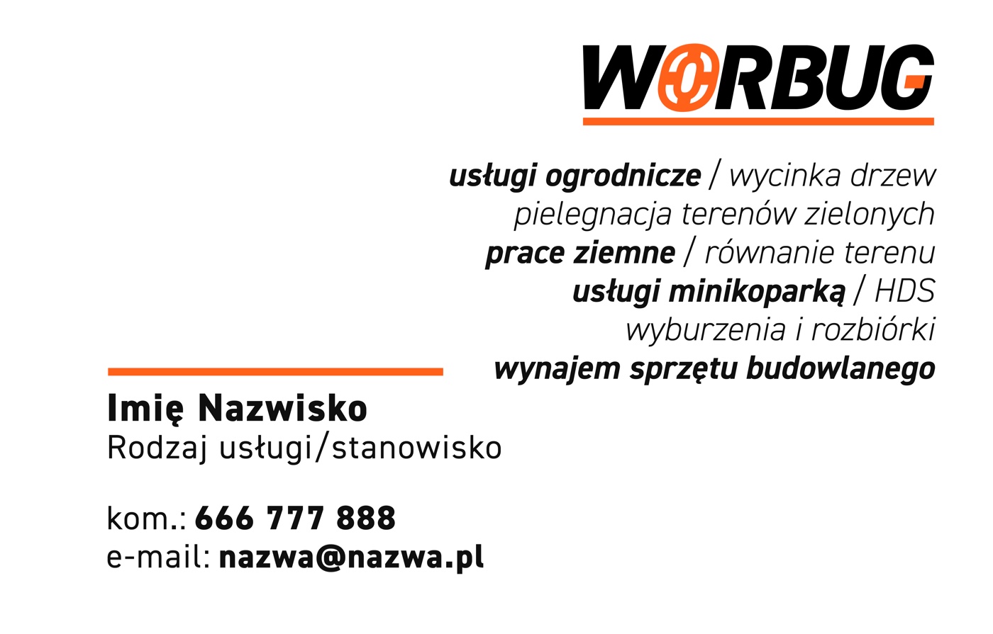 Wizytówki firmowe — WORBUG